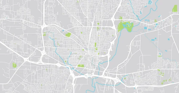 Jackson, ABD 'nin şehir haritası. Mississippi eyalet başkenti — Stok Vektör