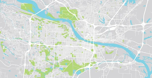 Városi vektor város térképe Little Rock, USA. Arkansas állam fővárosa — Stock Vector