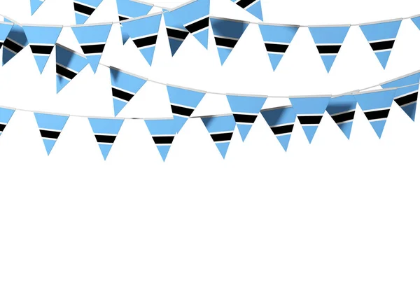 Bandera de Botswana banderín festivo sobre un fondo liso. Renderizado 3D — Foto de Stock