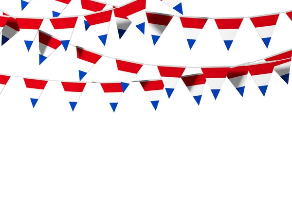 Bandera holandesa festive bunting against a plain background. Renderizado 3D —  Fotos de Stock