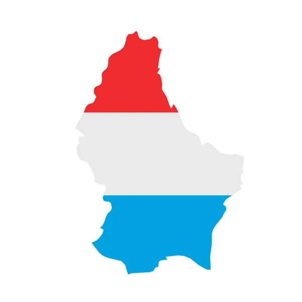 Mapa de bandera de Luxemburgo. Esquema del país con bandera nacional — Foto de Stock