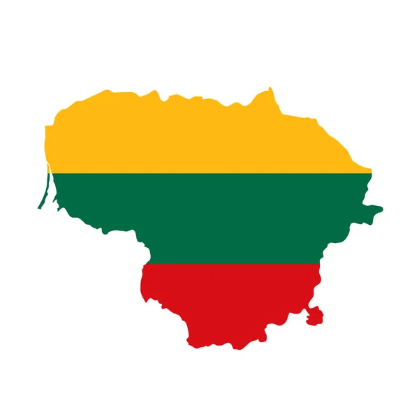Carte du drapeau de Lituanie. Plan du pays avec drapeau national — Photo