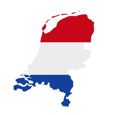 Hollanda bayrak haritası. Ulusal bayrak taşıyan ülke özeti
