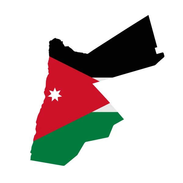 Χάρτης σημαίας της Ιορδανίας. Περίγραμμα χώρας με εθνική σημαία — Φωτογραφία Αρχείου
