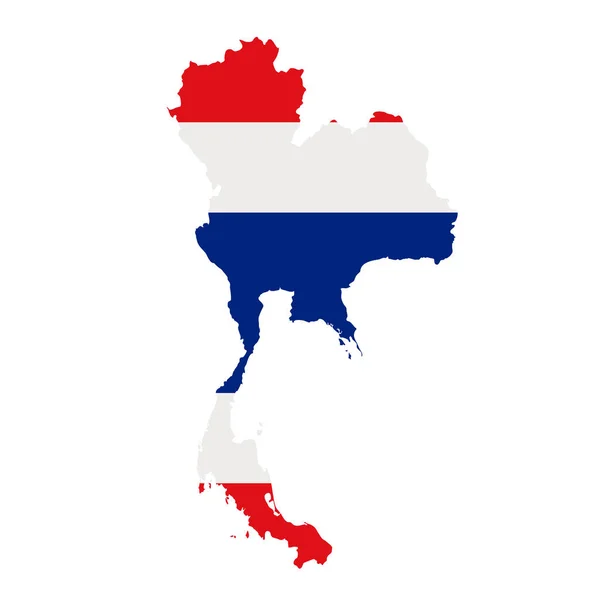 Carte du drapeau de Thaïlande. Plan du pays avec drapeau national — Photo