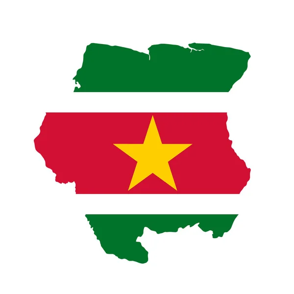 Mapa de bandera de Surinam. Esquema del país con bandera nacional —  Fotos de Stock