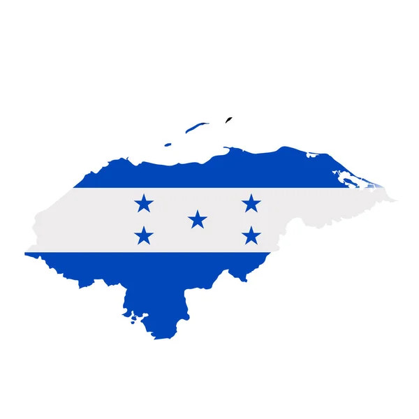 Honduras flag map. Country outline with national flag — Stock Photo, Image