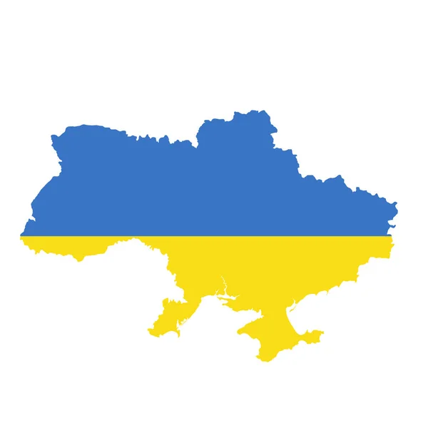 Ukrainas flaggkarta. Landskiss med nationell flagga — Stockfoto