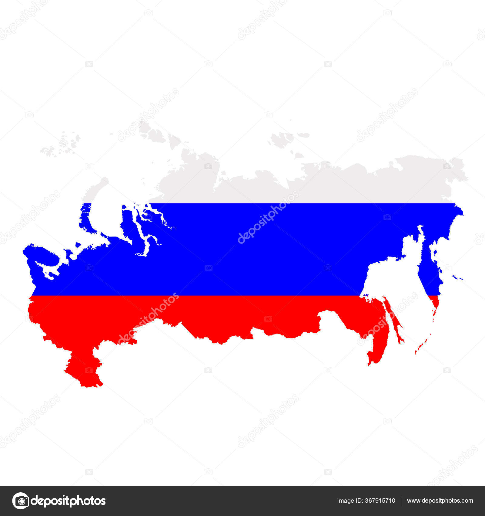 Russia flag map. Country outline with national flag Stock Photo by  ©InkDropCreative 367915710