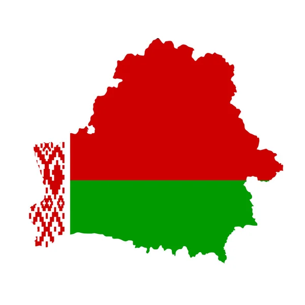 Mapa da bandeira da Bielorrússia. Delineamento do país com bandeira nacional — Fotografia de Stock