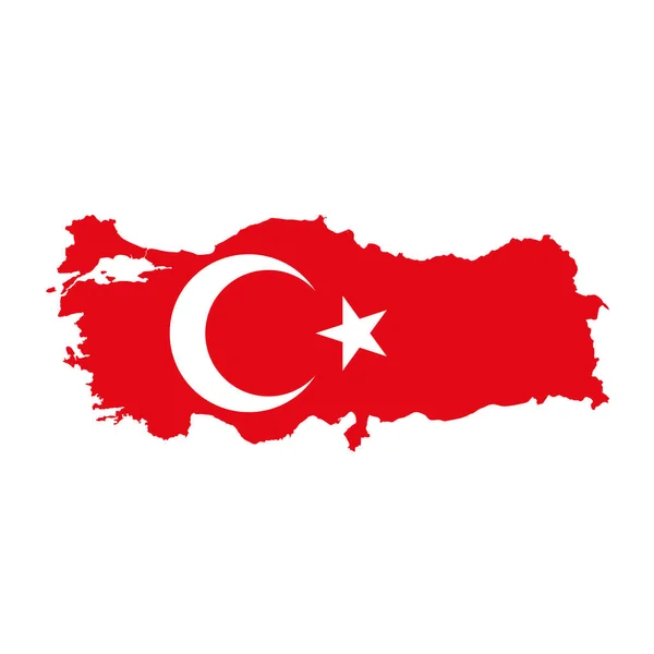 터키 국기 지도. 국경선 과 국기가 있는 나라 — 스톡 사진