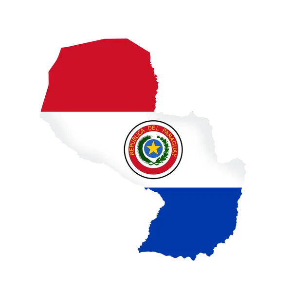 Mapa de bandera de Paraguay. Esquema del país con bandera nacional —  Fotos de Stock