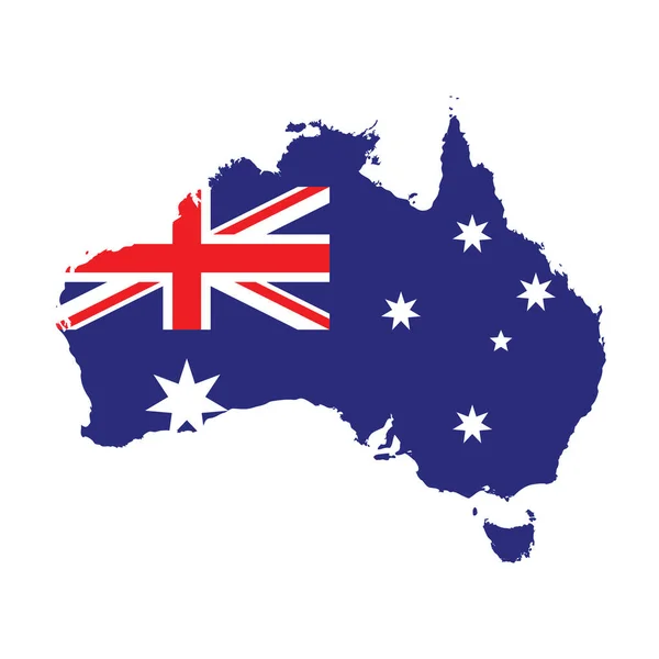 Australia flag map. Country outline with national flag — Stock Photo, Image