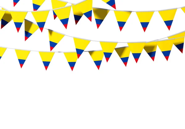 Colombia vlag feestelijke gors tegen een duidelijke achtergrond. 3D-weergave — Stockfoto