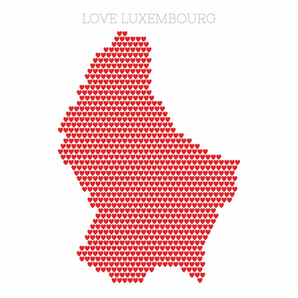 Luxemburgo mapa do país feito de amor coração meio tom padrão —  Vetores de Stock