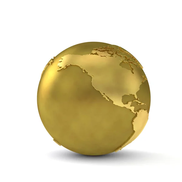 Gouden bol met westkust van Amerika. 3d renderen — Stockfoto