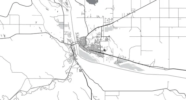 Urban vector city map of Pierre, USA. South Dakota state capital — Stock Vector