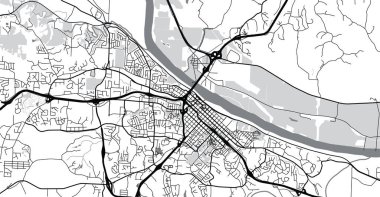 Jefferson City 'nin şehir haritası, ABD. Missouri eyalet başkenti