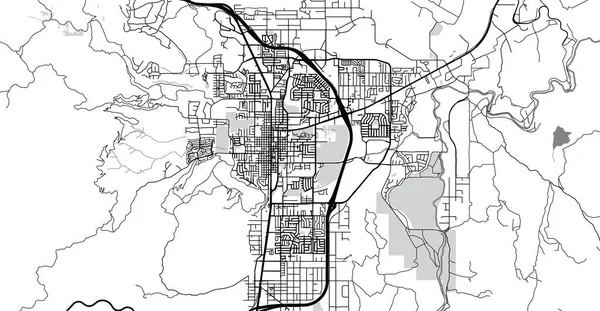 Carson City 'nin şehir haritası, ABD. Nevada eyalet başkenti — Stok Vektör