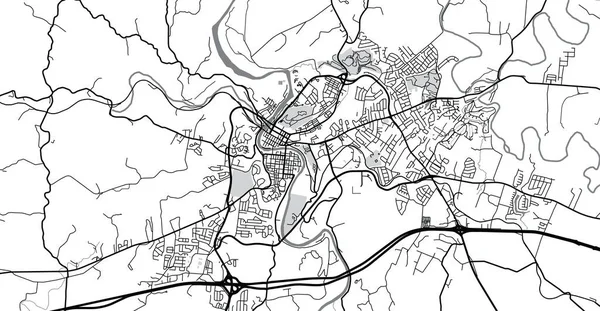 Міська векторна карта Франкфорта, США. Столиця штату Кентуккі. — стоковий вектор