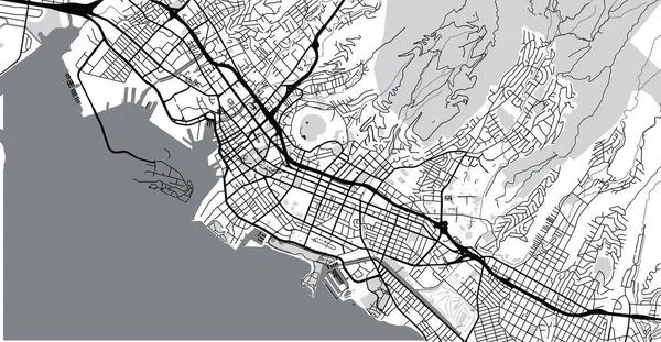 Carte de ville Honolulu, États-Unis d'Amérique. Hawaï capitale de l'État — Image vectorielle