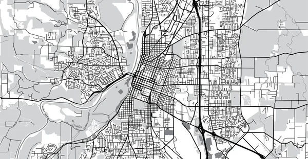 Mapa urbano de Salem, Estados Unidos. Oregon capital del estado — Archivo Imágenes Vectoriales