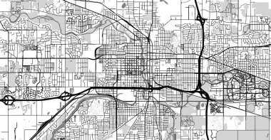 Lansing 'in şehir haritası, ABD. Michigan eyalet başkenti