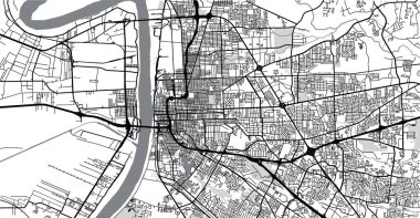 Baton Rouge 'un şehir haritası, ABD. Louisiana eyalet başkenti