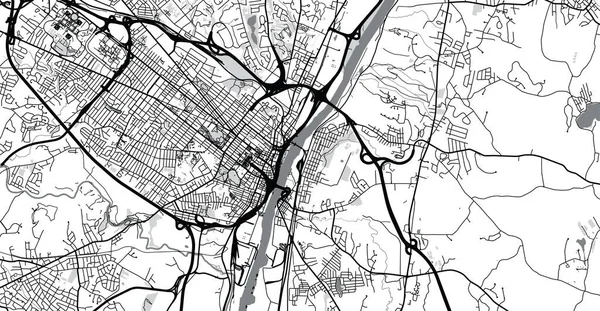 Mapa da cidade vetorial urbana de Albany, Estados Unidos. Nova Iorque capital do estado — Vetor de Stock