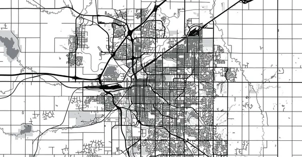 Lincoln, ABD şehir haritası. Nebraska eyalet başkenti — Stok Vektör