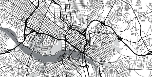 도시 벡터 도시 지도 (Urban vector city map of Richmond, USA). 버지니아 주 의주 도 — 스톡 벡터