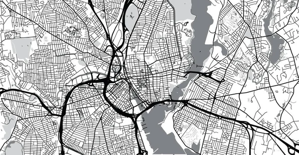 Mapa urbano vectorial de la ciudad de Province, USA. Rhode Island capital del estado — Vector de stock