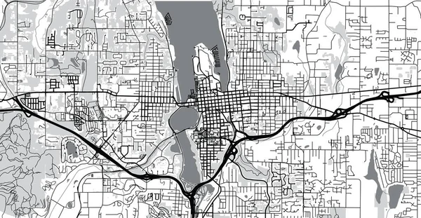 Αστικός διανυσματικός χάρτης της Ολυμπίας, ΗΠΑ. Πρωτεύουσα της πολιτείας Ουάσιγκτον — Διανυσματικό Αρχείο