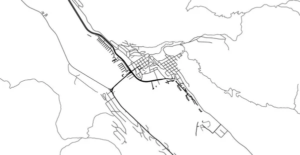 美国朱诺的城市矢量城市地图。阿拉斯加首府 — 图库矢量图片