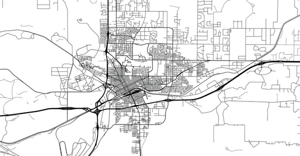 チェエンヌ(アメリカ)の都市ベクトル都市地図。ワイオミング州の州都 — ストックベクタ