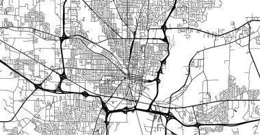 Jackson, ABD 'nin şehir haritası. Mississippi eyalet başkenti
