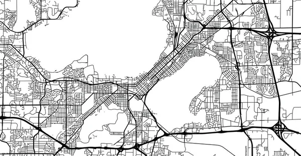 Міська векторна карта міста Медісон, США. Адміністративний центр штату Вісконсин. — стоковий вектор