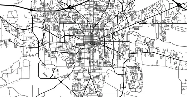 Stadsvector stadskaart van Tallahassee, USA. De hoofdstad van Florida — Stockvector