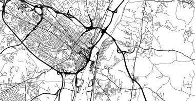 Albany 'nin şehir haritası, ABD. New York eyalet başkenti
