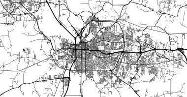 Montgomery, ABD şehir haritası. Alabama eyalet başkenti
