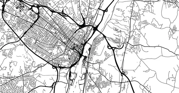 Stadsvector stadskaart van Albany, USA. hoofdstad van de staat New York — Stockvector