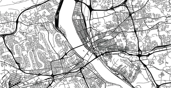 Mapa urbano de Harrisburg, Estados Unidos de América. Pensilvania capital del estado — Archivo Imágenes Vectoriales