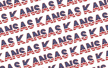 Kansas State yıldızları ve çizgili arka plan. 3B Hazırlama