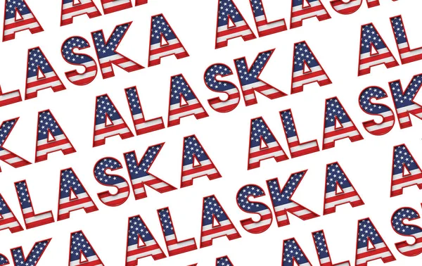 Alaska USA Bundesstaat Sterne und Streifen Hintergrund. 3D-Rendering — Stockfoto