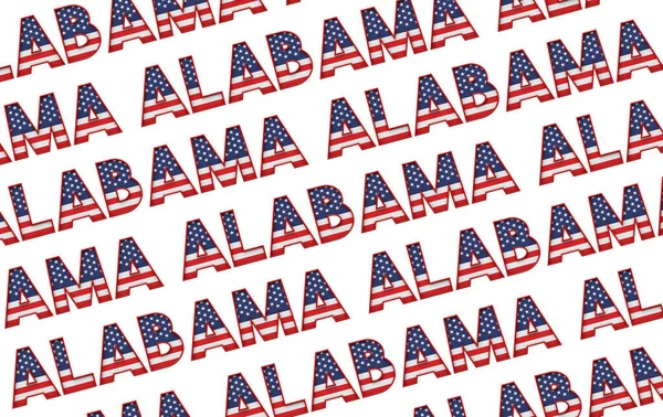 Alabama USA statliga stjärnor och ränder bakgrund. 3D-återgivning — Stockfoto