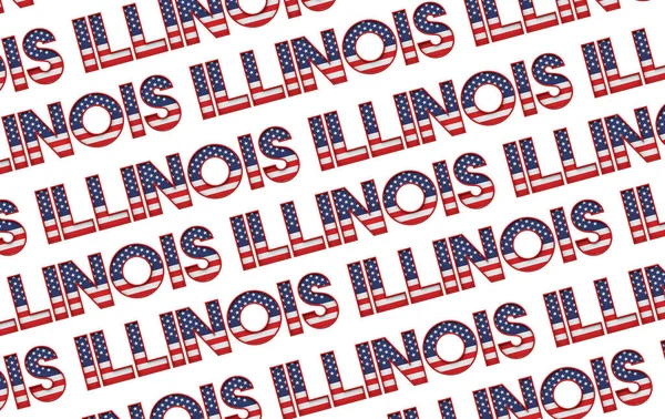 Illinois USA statliga stjärnor och ränder bakgrund. 3D-återgivning — Stockfoto