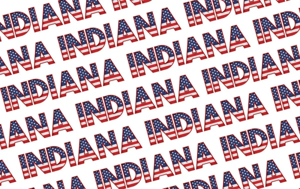 Indiana USA étoiles d'état et fond rayures. Rendu 3D — Photo