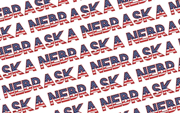 Nebraska USA state stars and stripes background. 3D Rendering — Stock Photo, Image