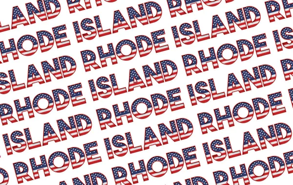 Rhode Island États-Unis étoiles d'état et fond rayures. Rendu 3D — Photo