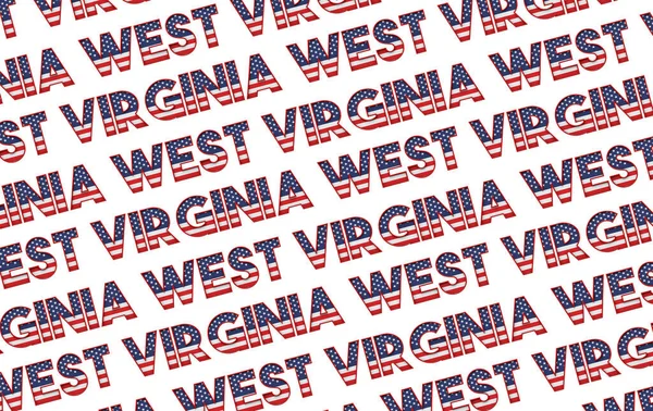 West Virginia USA stát hvězdy a pruhy pozadí. 3D vykreslování — Stock fotografie